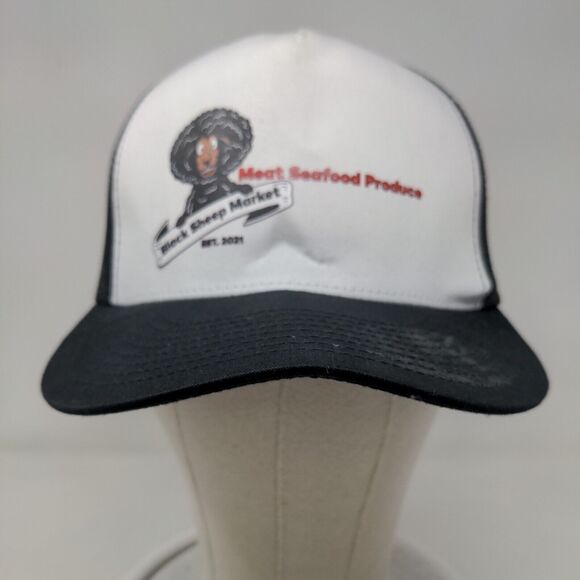 Black Sheep Market Est. 2021 Meat Seafood Produce Snapback Trucker Hat Mesh Back - Picture 3 of 8